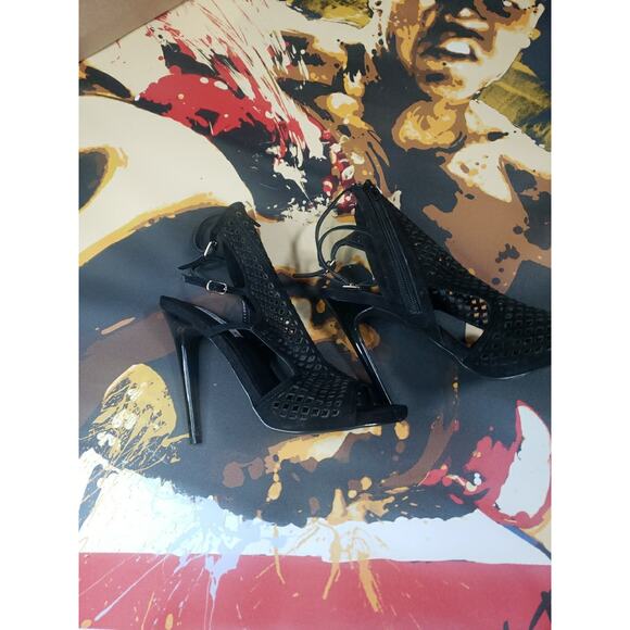 Steve Madden High Heels Black Strap Open Toe - Picture 5 of 5